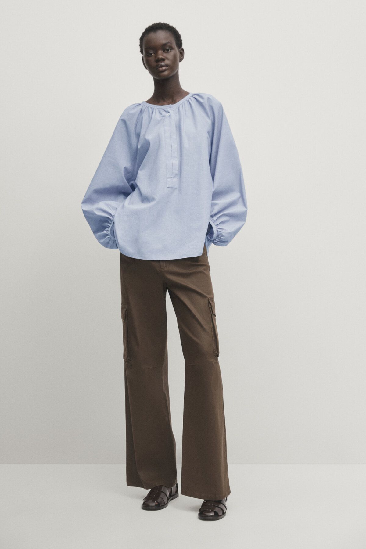 Massimo Dutti Buruşuk görünümlü bluz