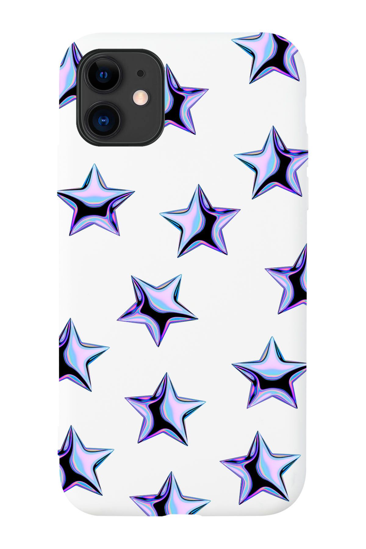 shoptocase Iphone 11 Uyumlu Mor Yıldızlar Desenli Lansman Silikon Telefon Kılıfı