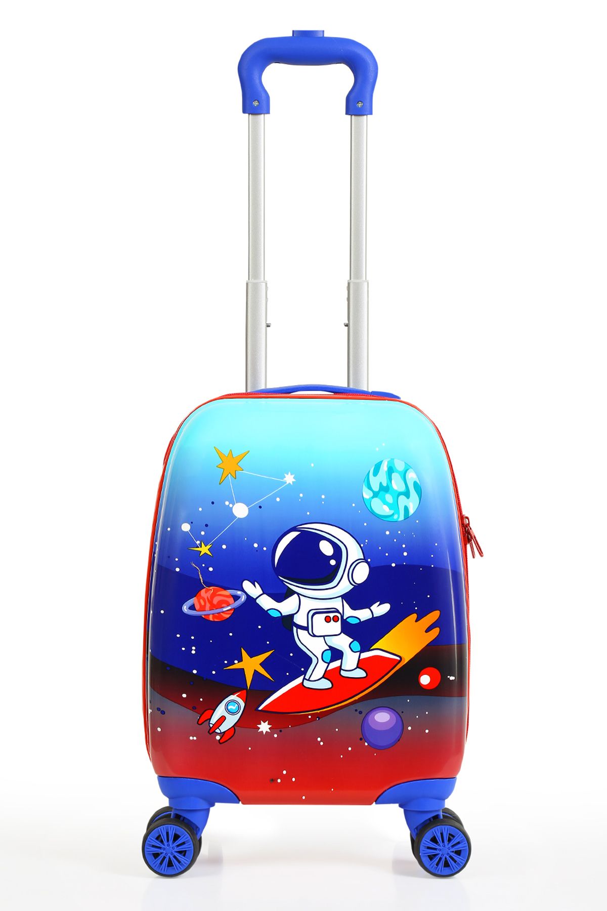 Gedox Kids Mavi Kırmızı Astronot Desenli Erkek Çocuk Valizi 151