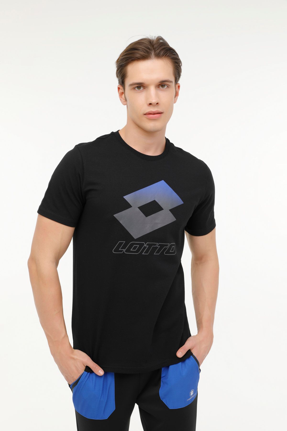 Lotto M-CLEVER LG T-SH 4FX Siyah Erkek Kısa Kol T-Shirt