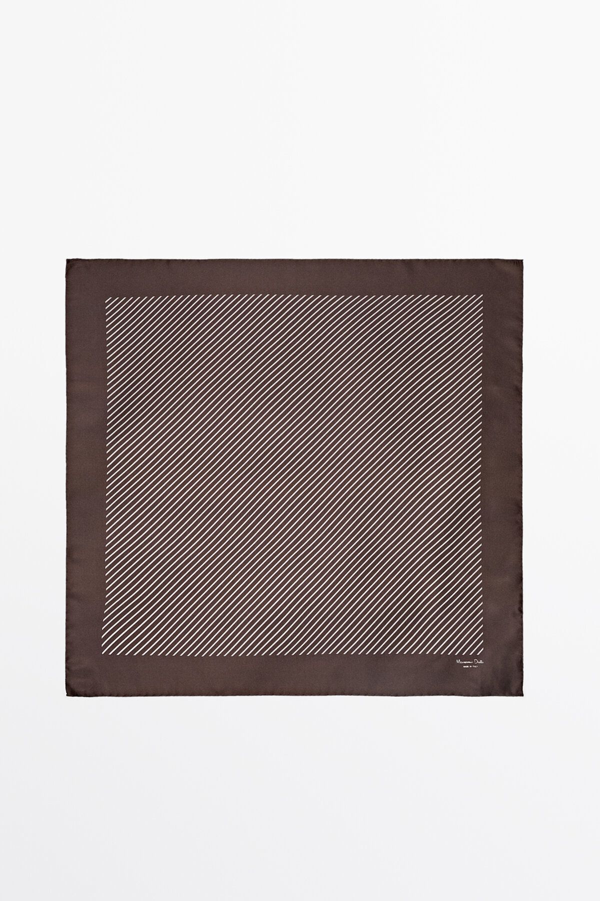 Massimo Dutti Kontrast çerçeveli ipek eşarp şeritleri
