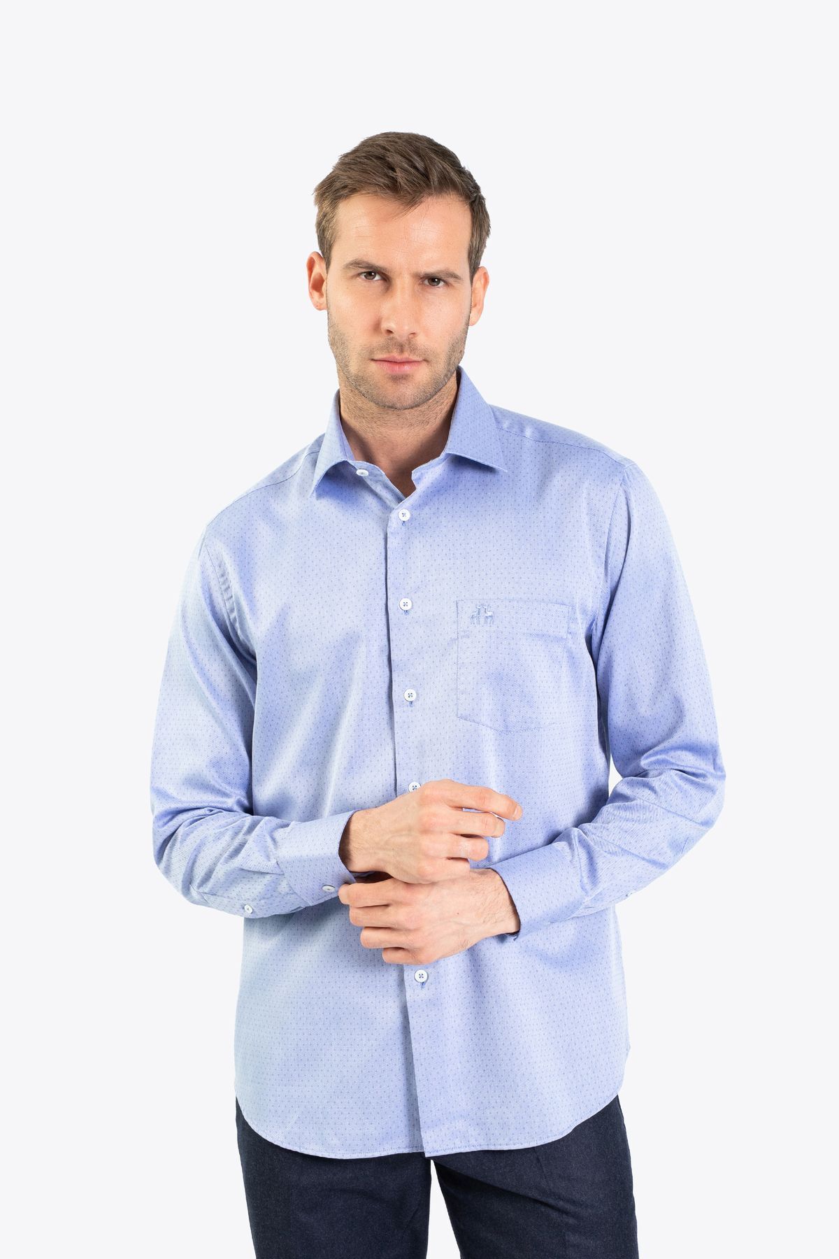 Karaca Erkek Regular Fıt Gömlek-Mavi