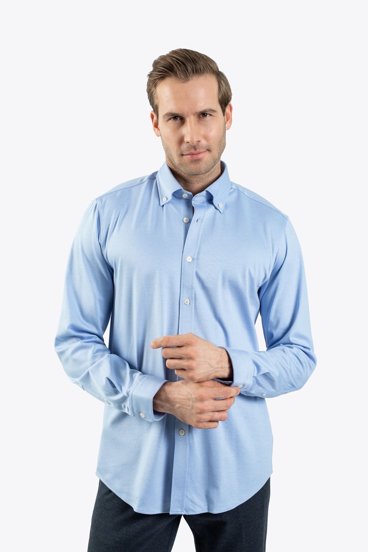 Karaca Erkek Slım Fıt Gömlek-Mavi