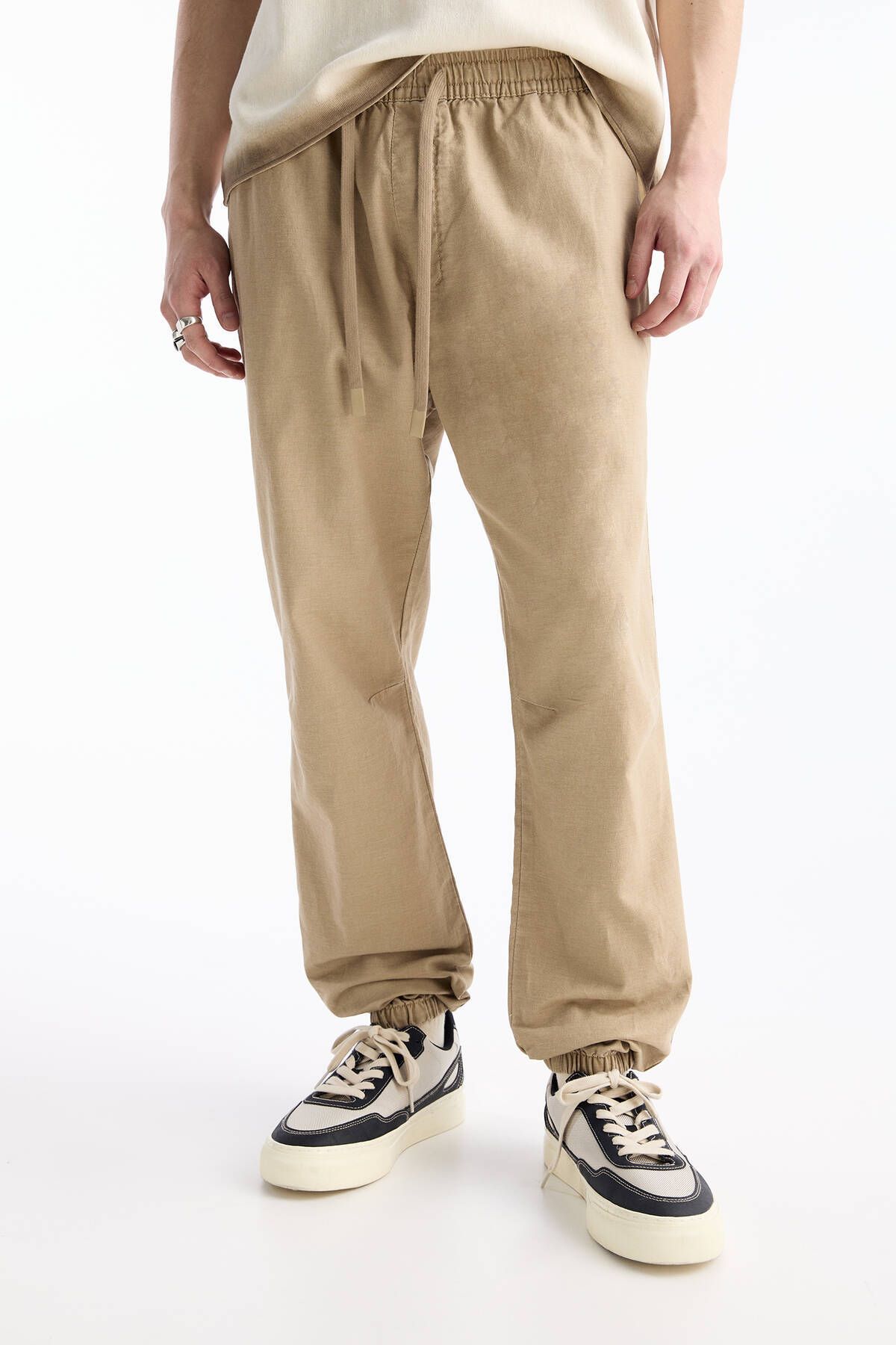 Pull & Bear Keten karışımlı jogger pantolon