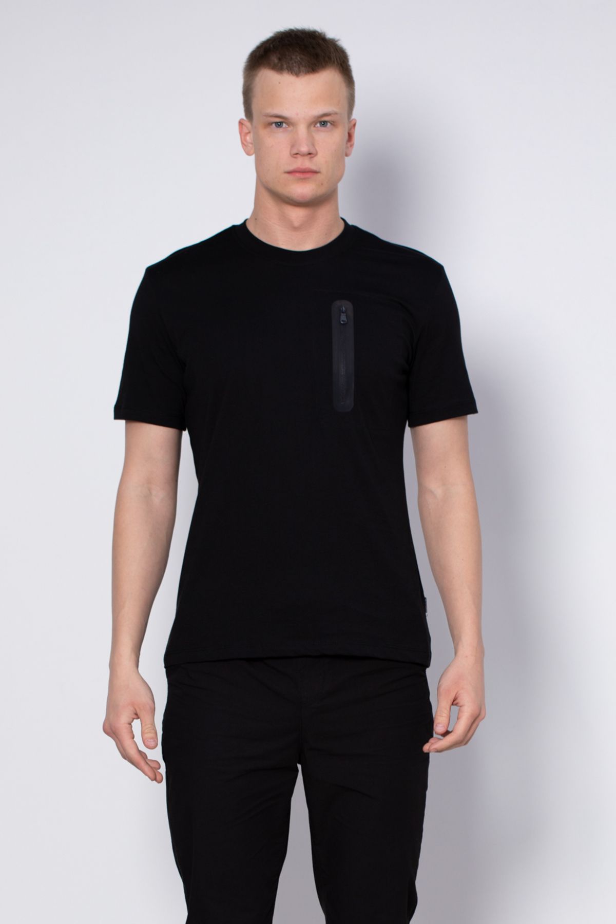 BARRELS AND OIL Fermuar Detaylı T-Shirt - Siyah