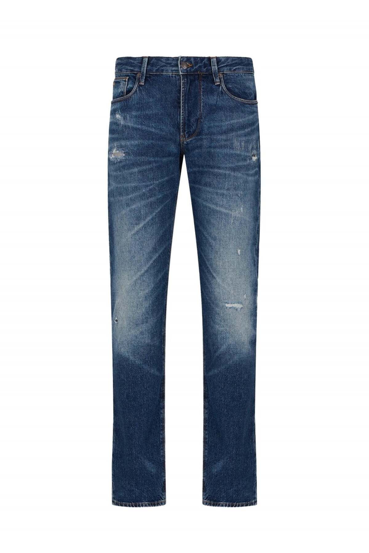 Emporio Armani Erkek Slim Fit Normal Bel Mavi Jeans 3D1J06 1D06Z-0942