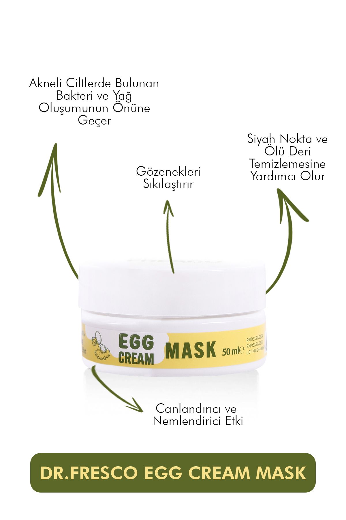 Dr Fresco Egg White Pore Mask - Gözenek Sıkılaştırıcı Yumurta Akı Maskesi