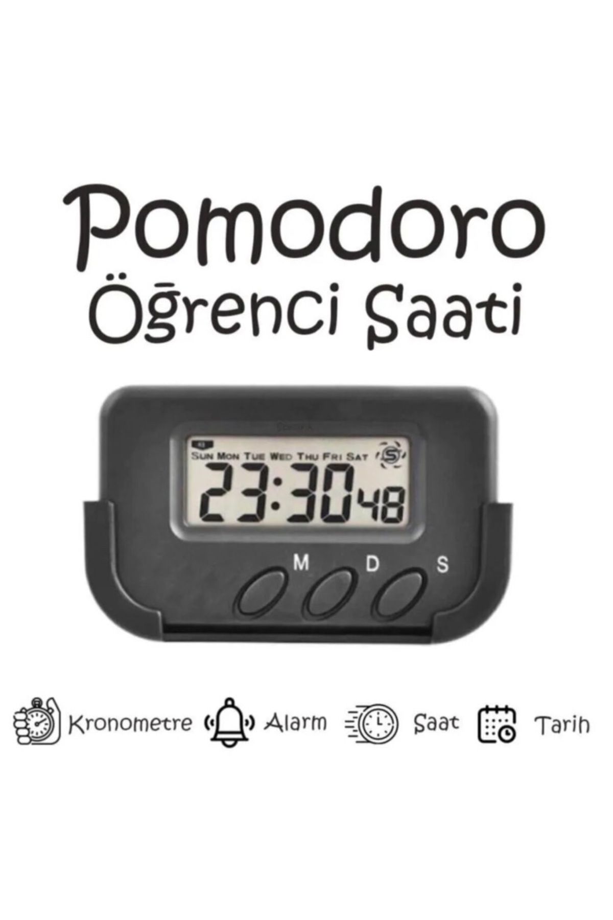 TİVENS Pomodoro Öğrenci Saati - Kronometreli Ders Çalışma Saati - Dijital Masa Saati