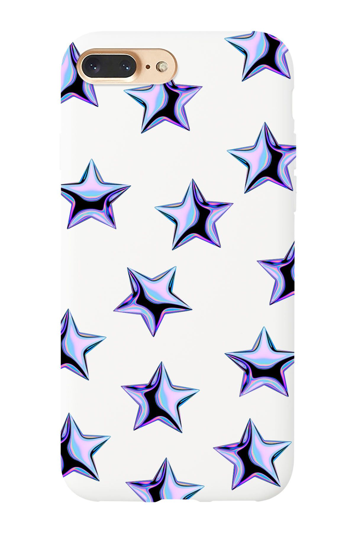 shoptocase Iphone 7PLUS/8PLUS Uyumlu Mor Yıldızlar Desenli Lansman Silikon Telefon Kılıfı