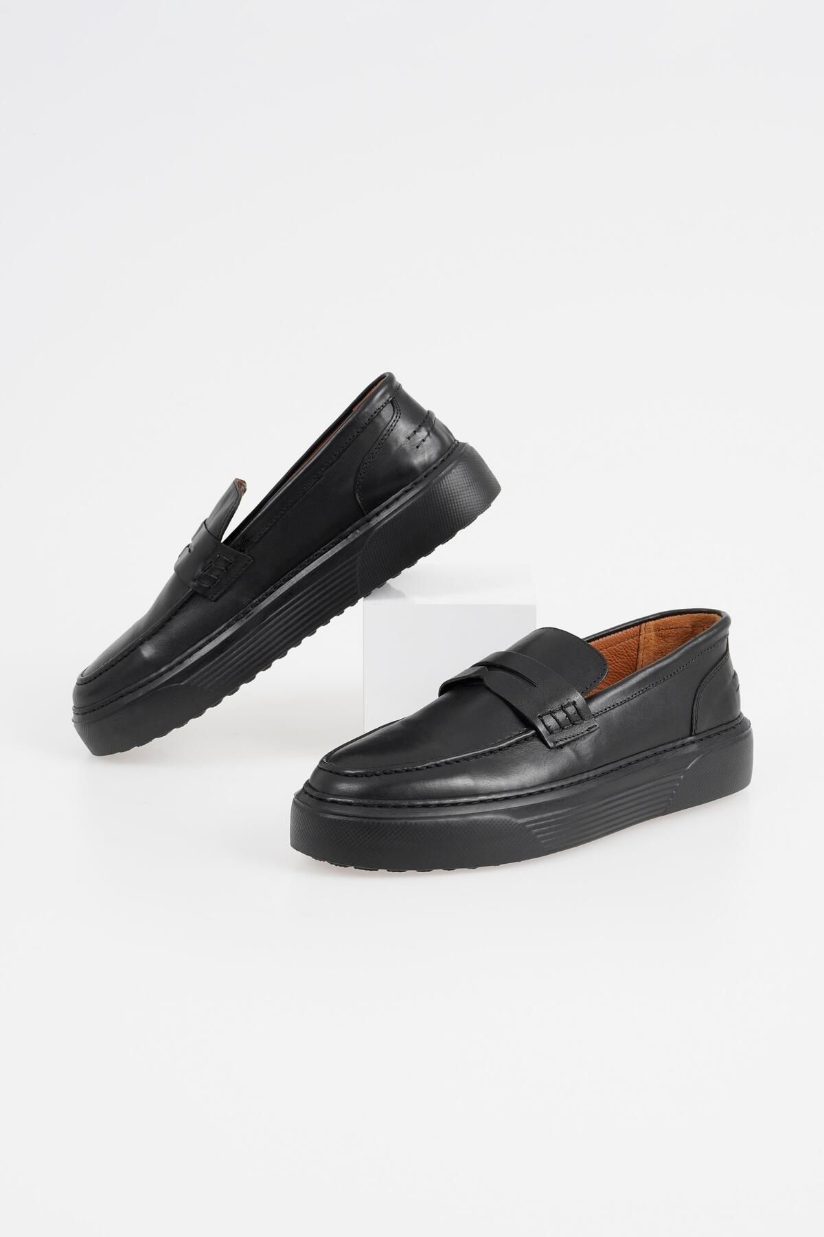 CZ London Hakiki Deri Erkek Loafer Model Kalın Tabanlı Rahat Ayakkabı