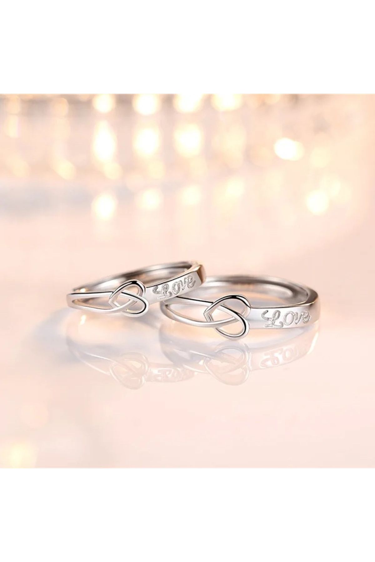 LadyBug Store Fall in love Çift Yüzüğü Bakır Sevgili yüzüğü
