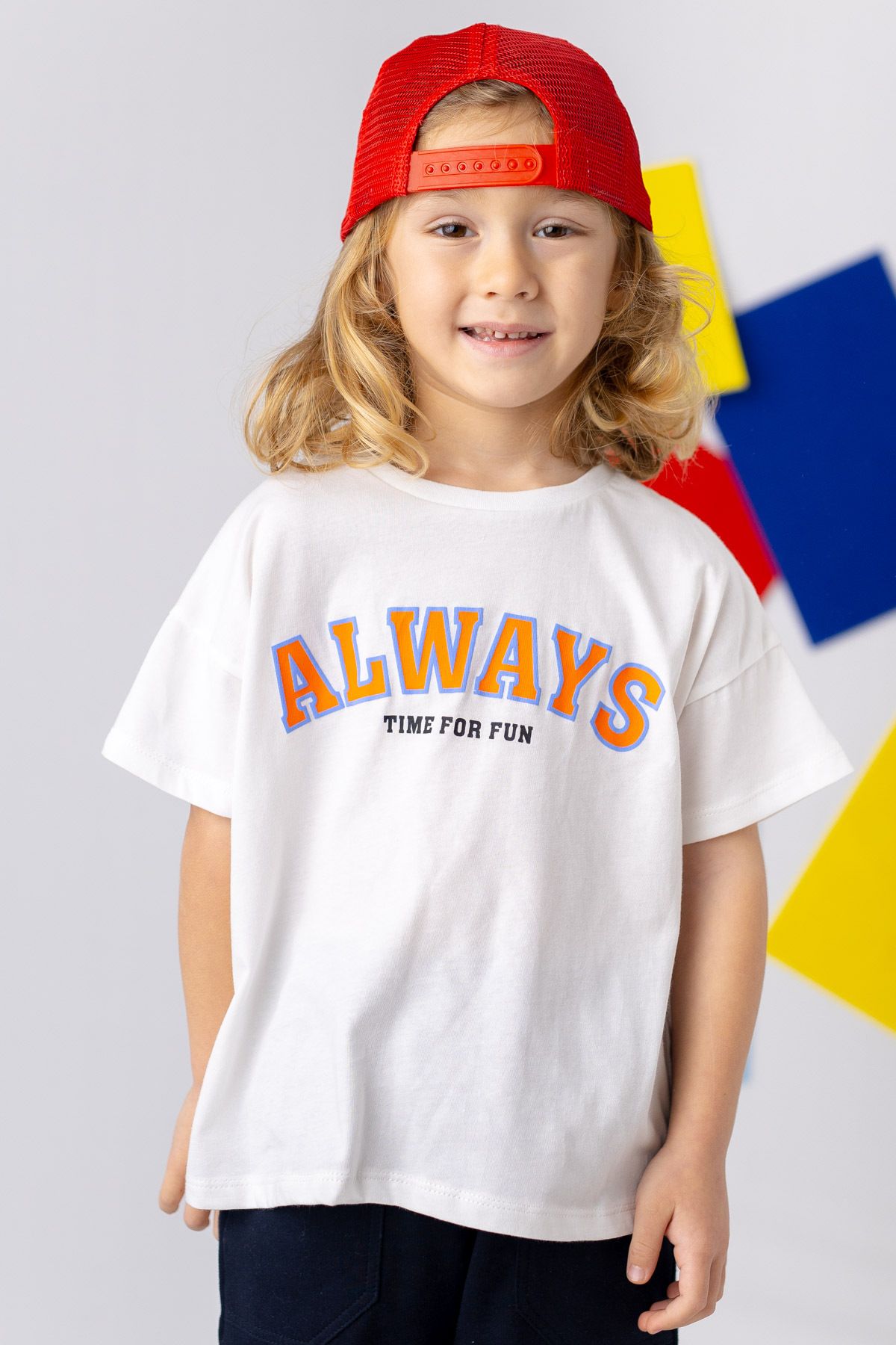 Zeyland Unisex Çocuk Kabartma Baskılı Basic T-shirt