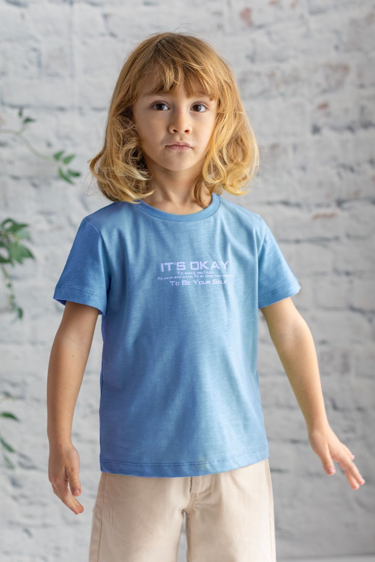 Zeyland Erkek Çocuk Yazı Baskılı Flamlı Basic T-shirt