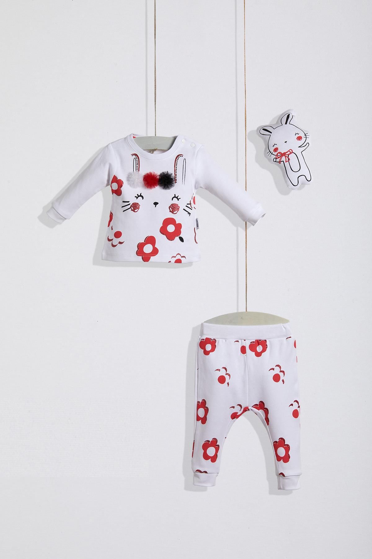Wogi Kız Bebek 3'lü Pijama Takımı
