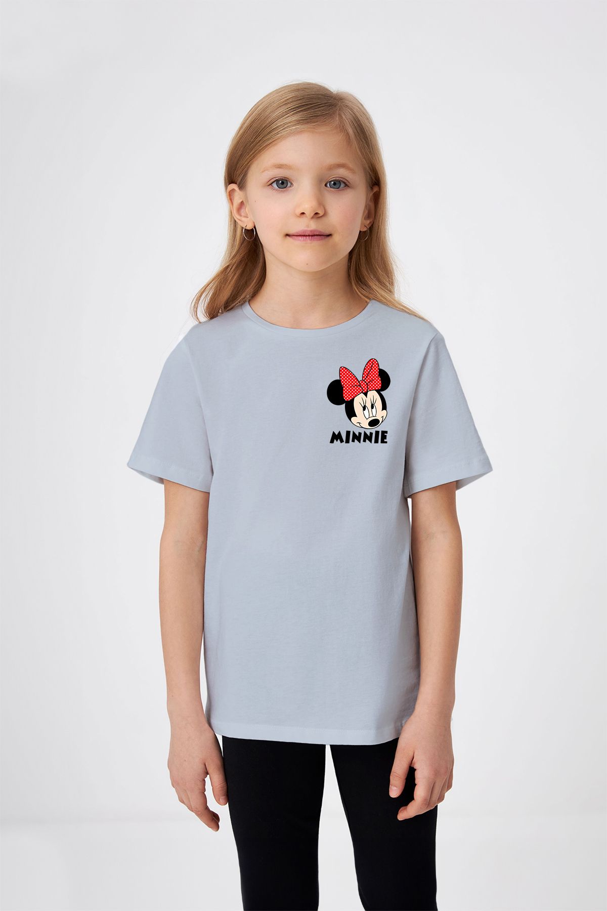 ADABEBEK Minnie Yazılı Desenli Baskılı Kız Çocuk Tişört