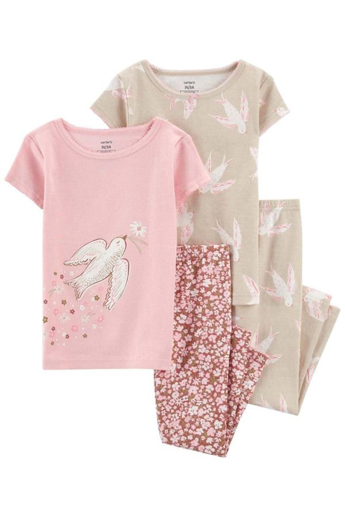 Carter's Carters Kız Bebek Kırlangıç Desenli 4'lü Pijama Takımı