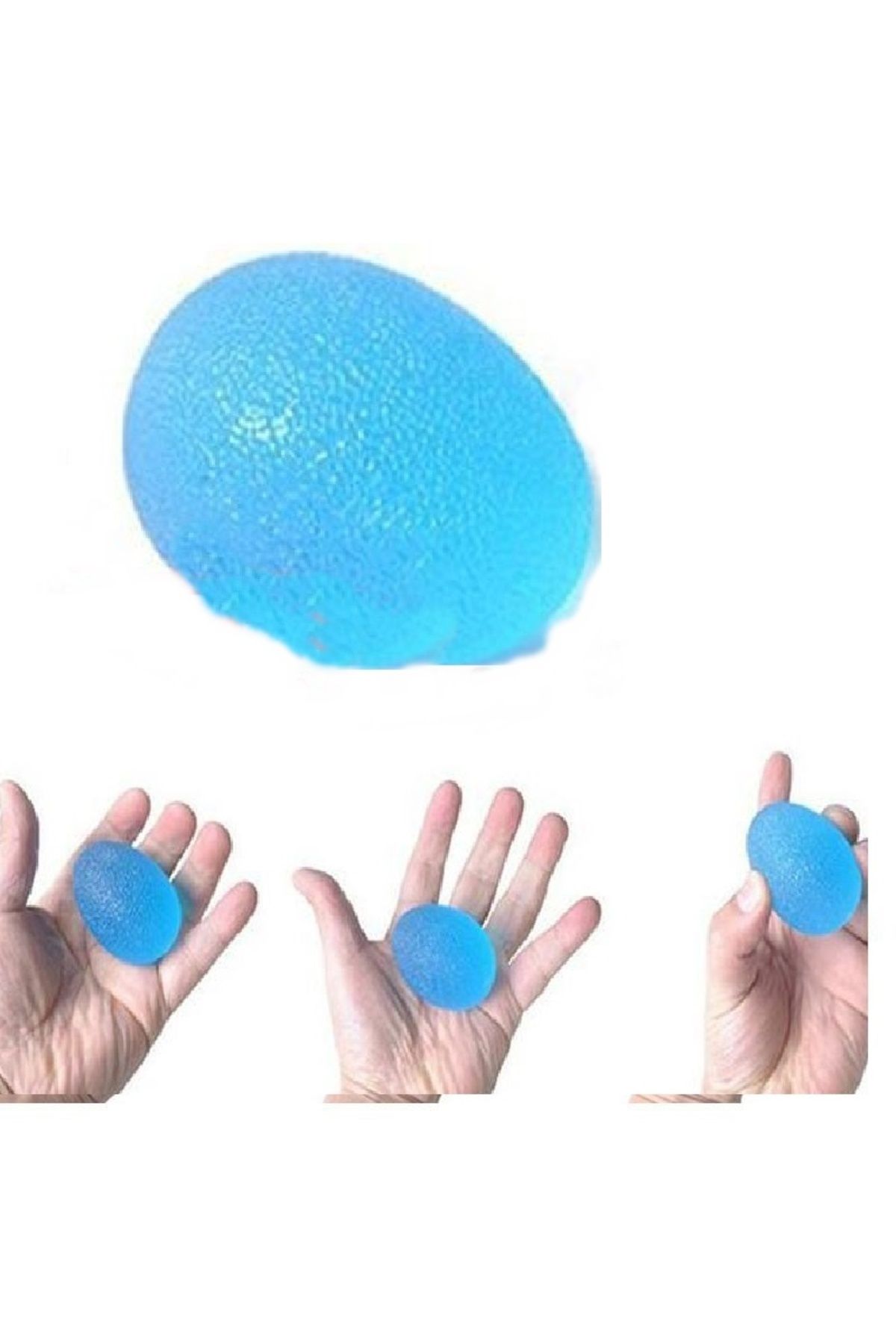 DEPPOSITE Yumurta Top - Silikon El Egzersiz Topu Mavi- Sert