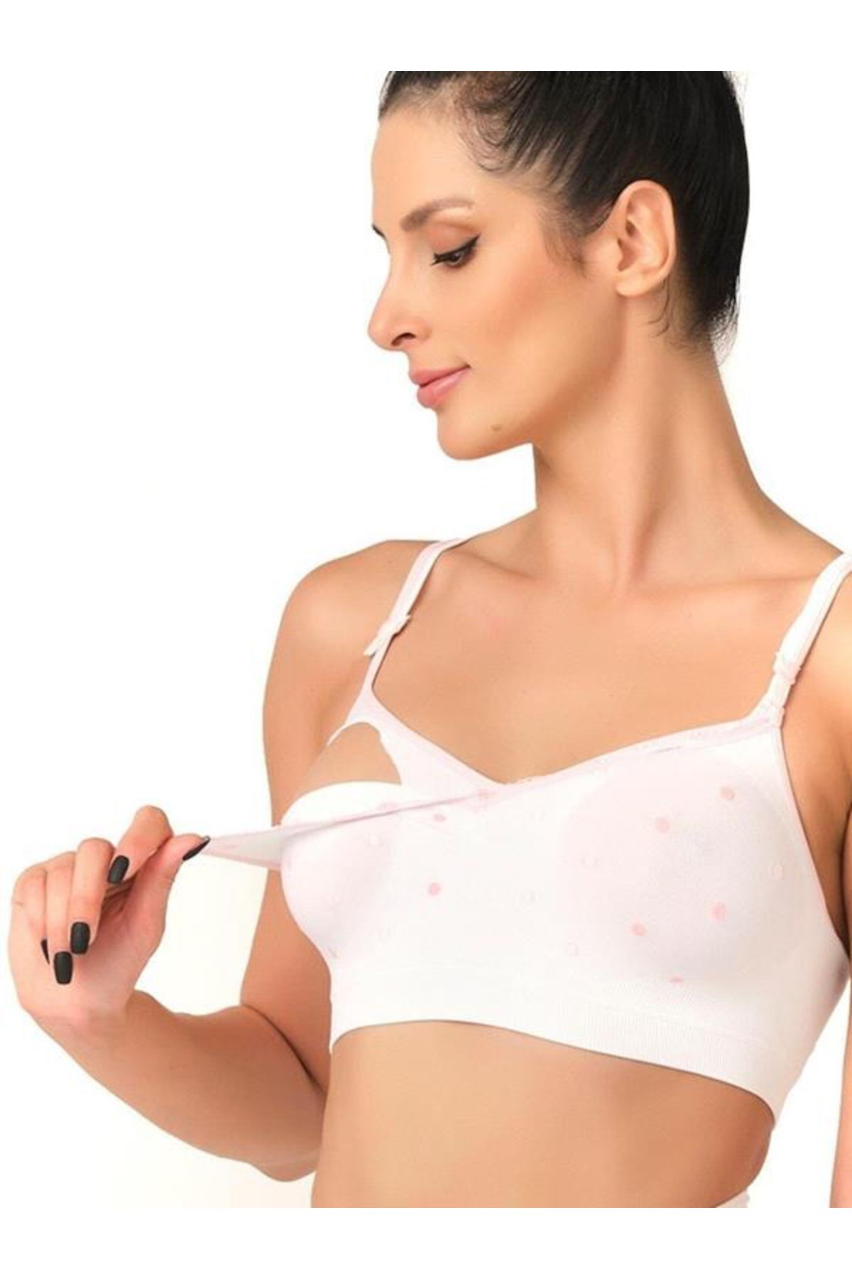 Narnuga Yeni Tasarım Toparlayıcı Kadın Hamile Emzirme Sütyeni 5310 Beyaz