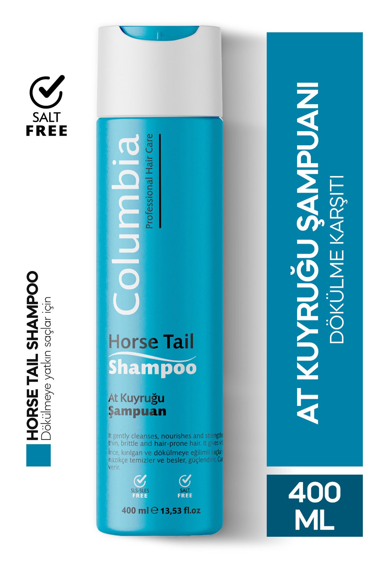Columbia Beauty At Kuyruğu Bitki Özlü Dökülme Karşıtı, Hızlı Uzama Etkili Dolgunlaştırıcı Şampuan 400 ml