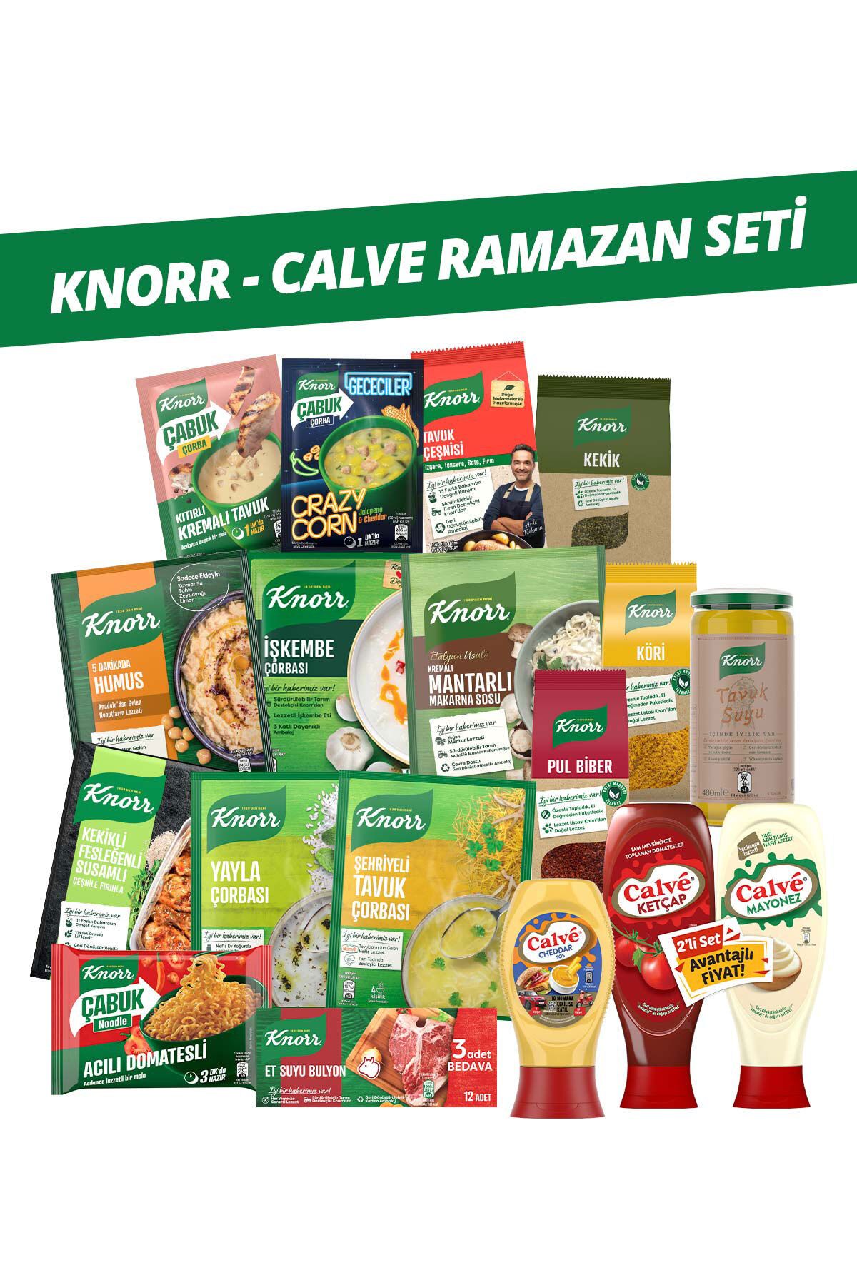Knorr & Calve Çorba Noodle Baharat Bulyon Çeşni Sos Paketi 16 Cm Tencere Hediyeli