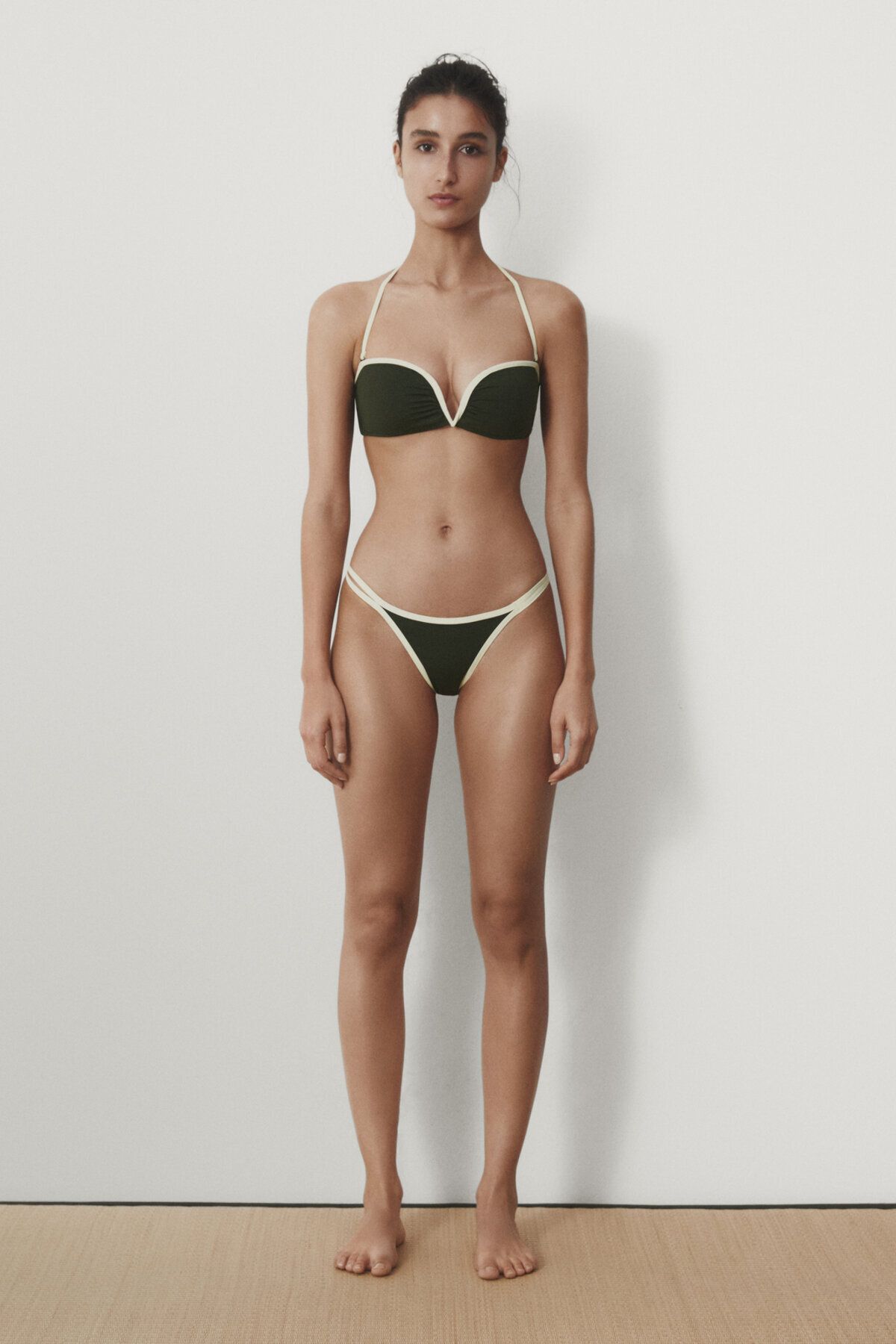 Massimo Dutti Kontrast bandeau bikini üstü