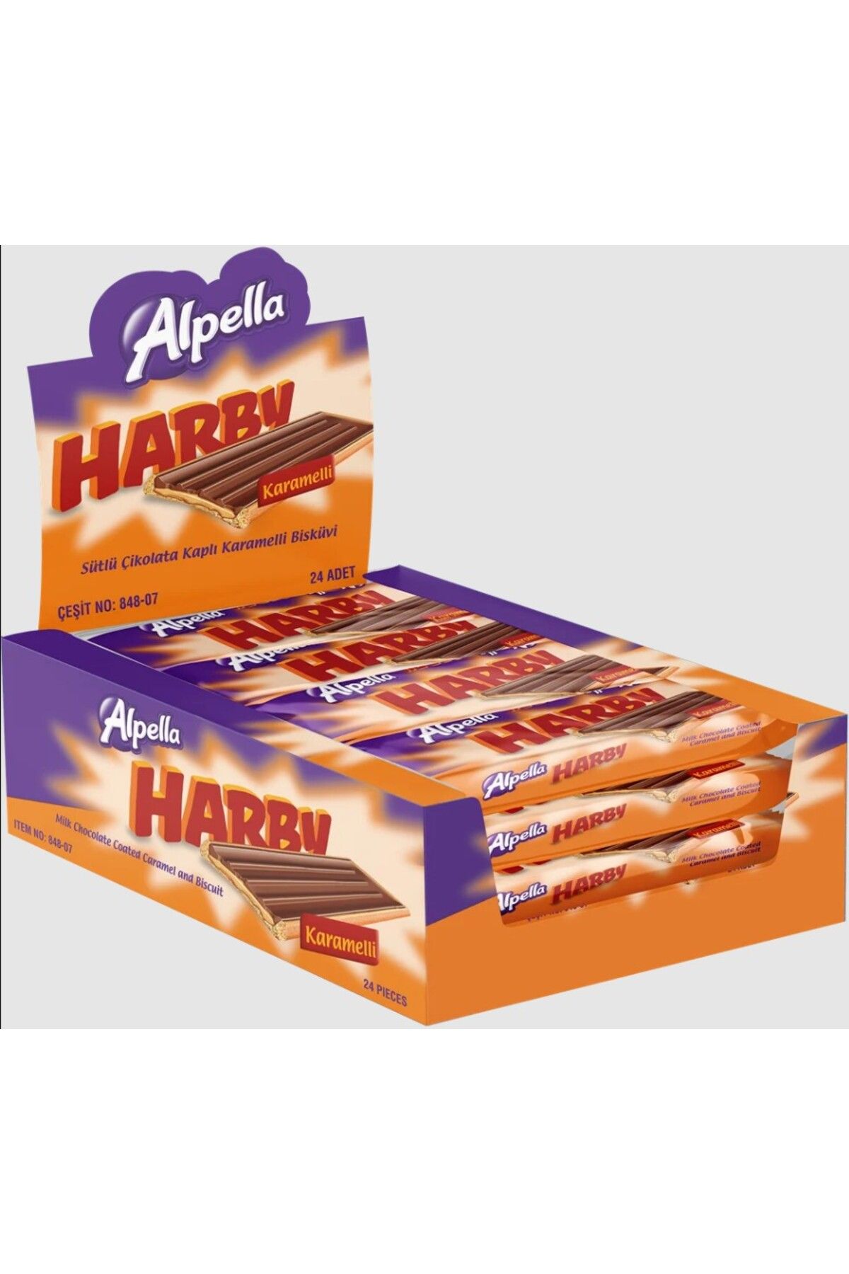 Alpella Harby Karamelli Bisküvi 25 g (2 paket=48 adet)