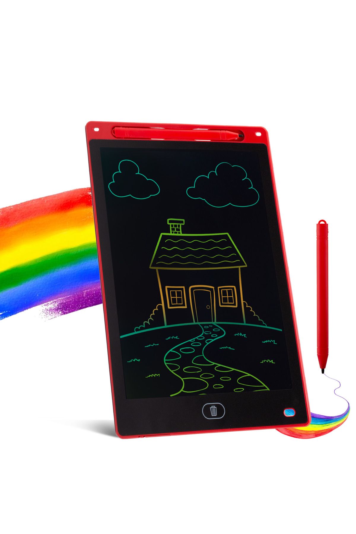 ThinkMaster Çocuk Yazı Tahtası Renkli e-Yazı Tahtası Digital Yazı Tahtası Çizim Tableti 10.5 Inç Ekranlı Kırmızı