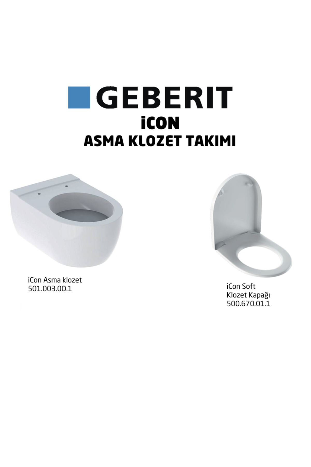 Geberit Icon Soft Asma Klozet Ve Kapak Takımı, Beyaz