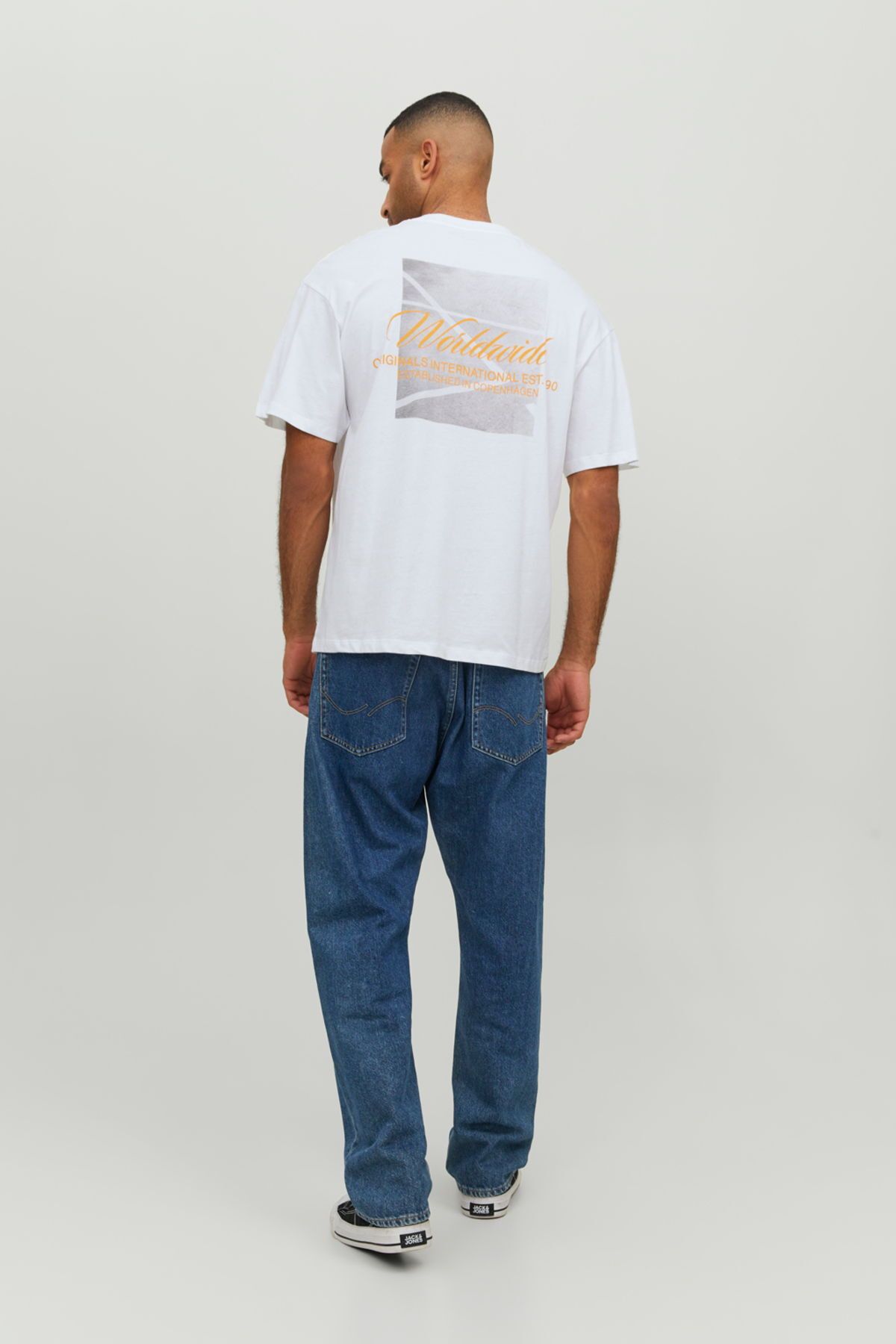 Jack & Jones Erkek Sırt Baskılı Oversize T-shirt 12227721