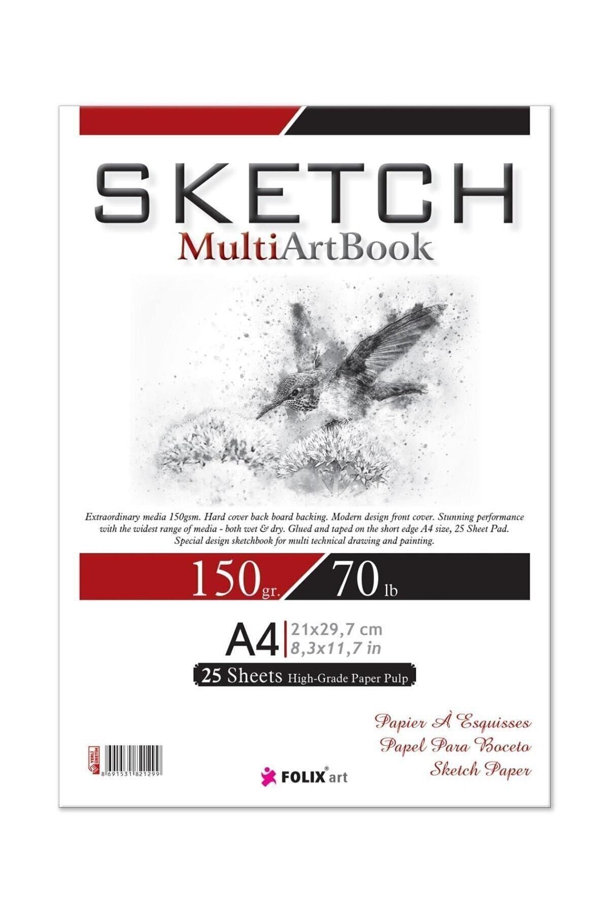 Etika Sketchbook Zigana A4 Tutkallı 150 gr. Beyaz 25 Yaprak