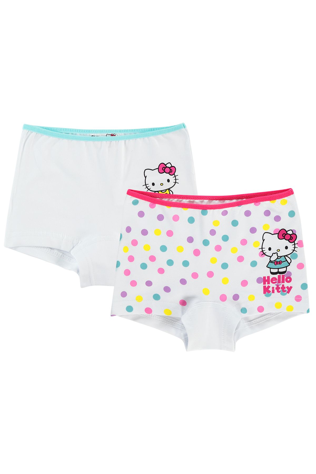 Hello Kitty Kız Çocuk 2'li Boxer Set 2-10 Yaş Beyaz
