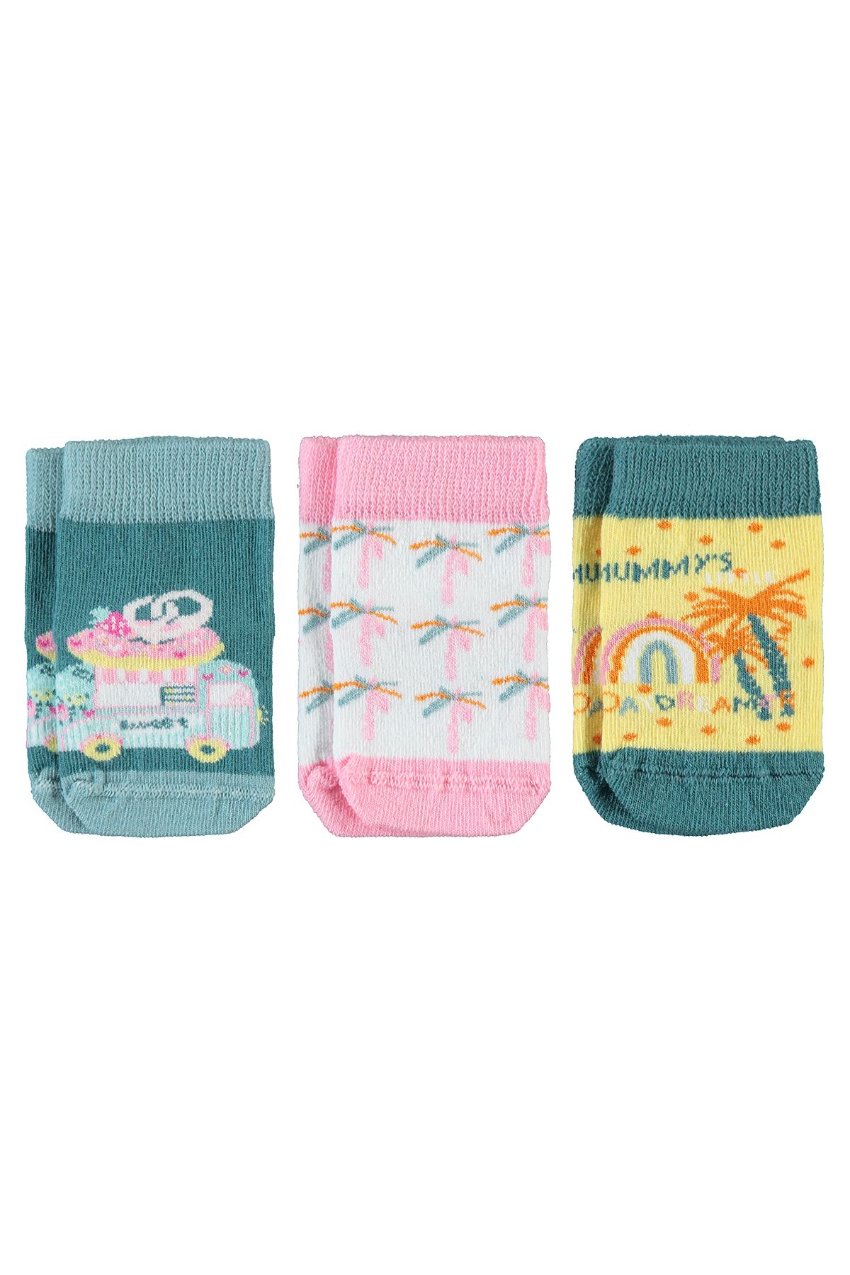 Civil Baby Kız Bebek 3'lü Çorap Set 0-18 Ay Beyaz