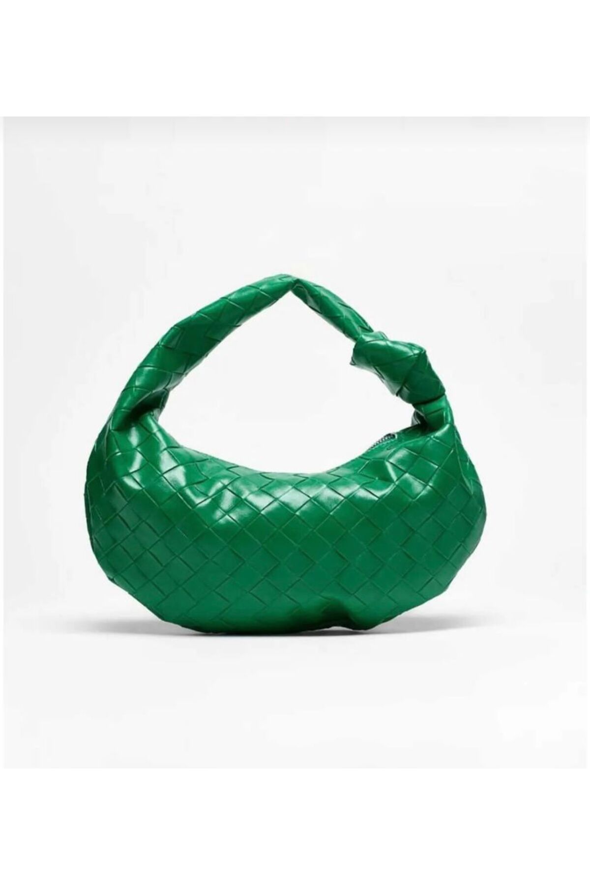 Mercan Stores Kadın Yeşil Örgü ve Düğüm Detaylı Jordie El Çantası