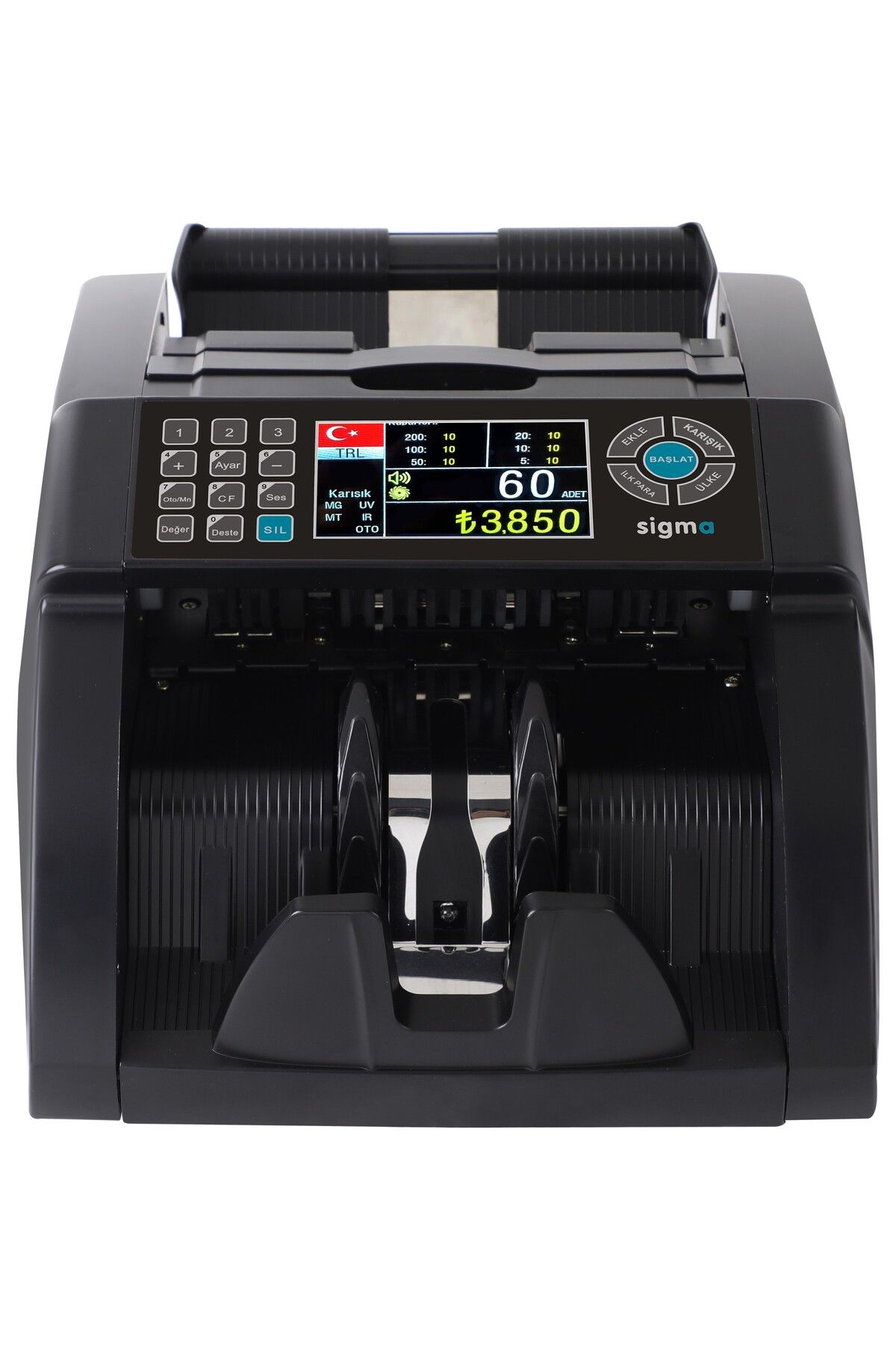 sigmapro SC 8520 TL, Euro Karışık, Dolar ve GBP Adet Sayım Sahte Kontrollü Ofis Tipi Para Sayma Makinesi
