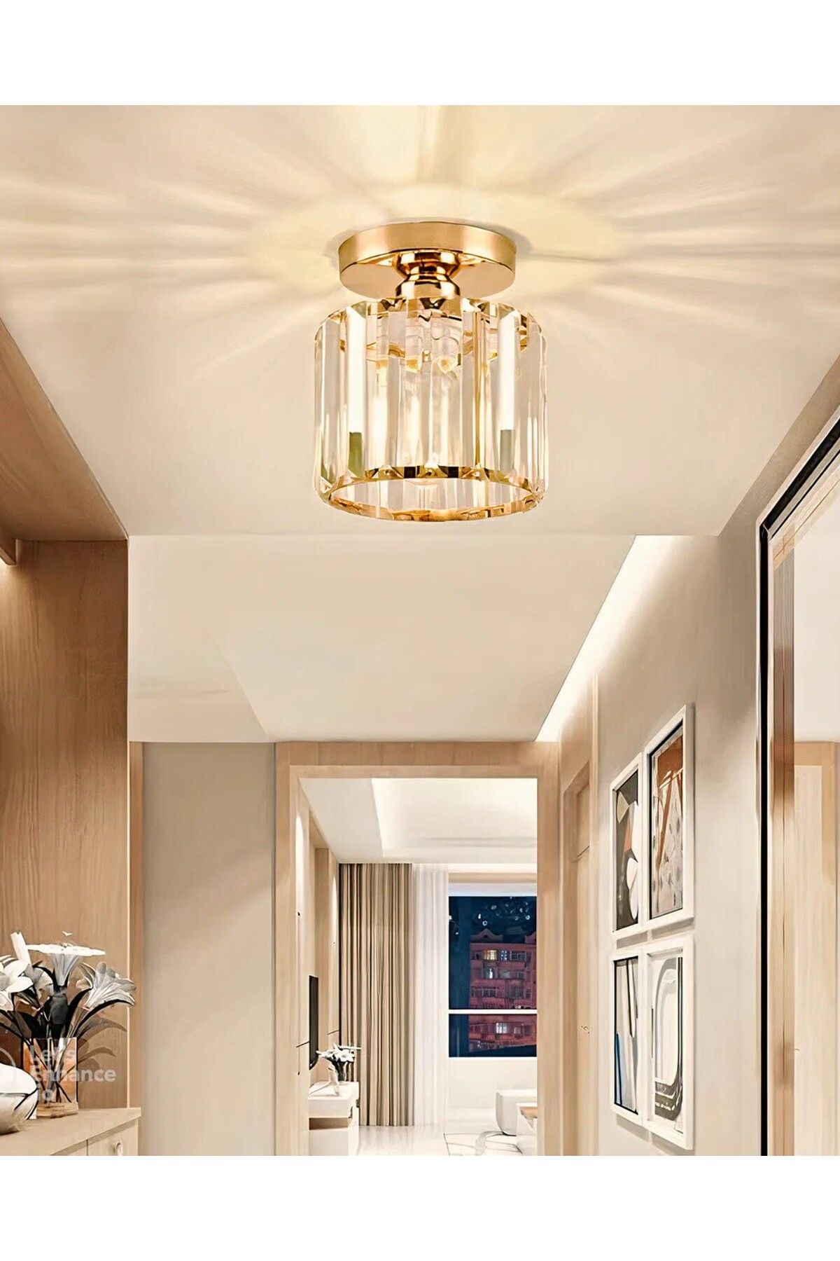 Ultra Home Arosa Model Luxury Koridor Salon Hol Antre Çocuk Odası Plafonyer Şık Lüks Gold Avize