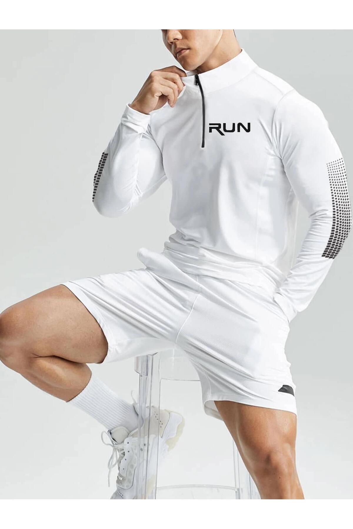 Ghassy Co Ghassy Co. Erkek Running Hızlı Kuruma Nem Emici Teknik Performan Uzun Kollu T-shirt