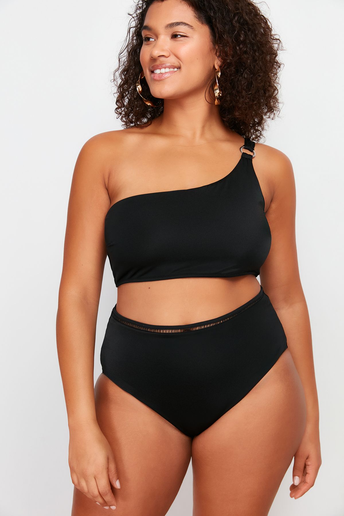 Trendyol Curve Siyah Yüksek Bel Bikini Altı TBBSS24CR00000