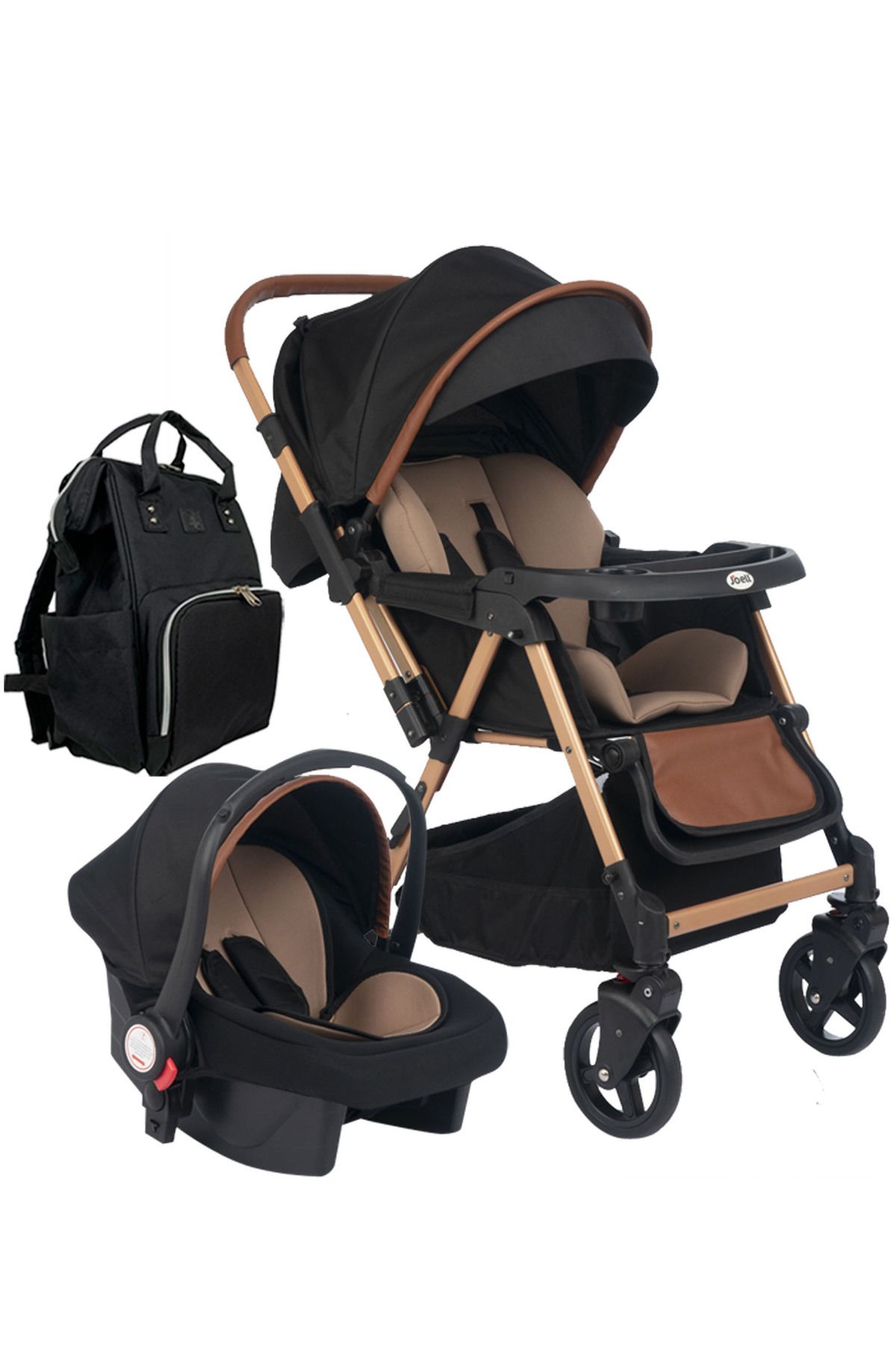 Joell Trendy Travel sistem Bebek Arabası & Puset & Bebek Bakım Çantası - 3lü set