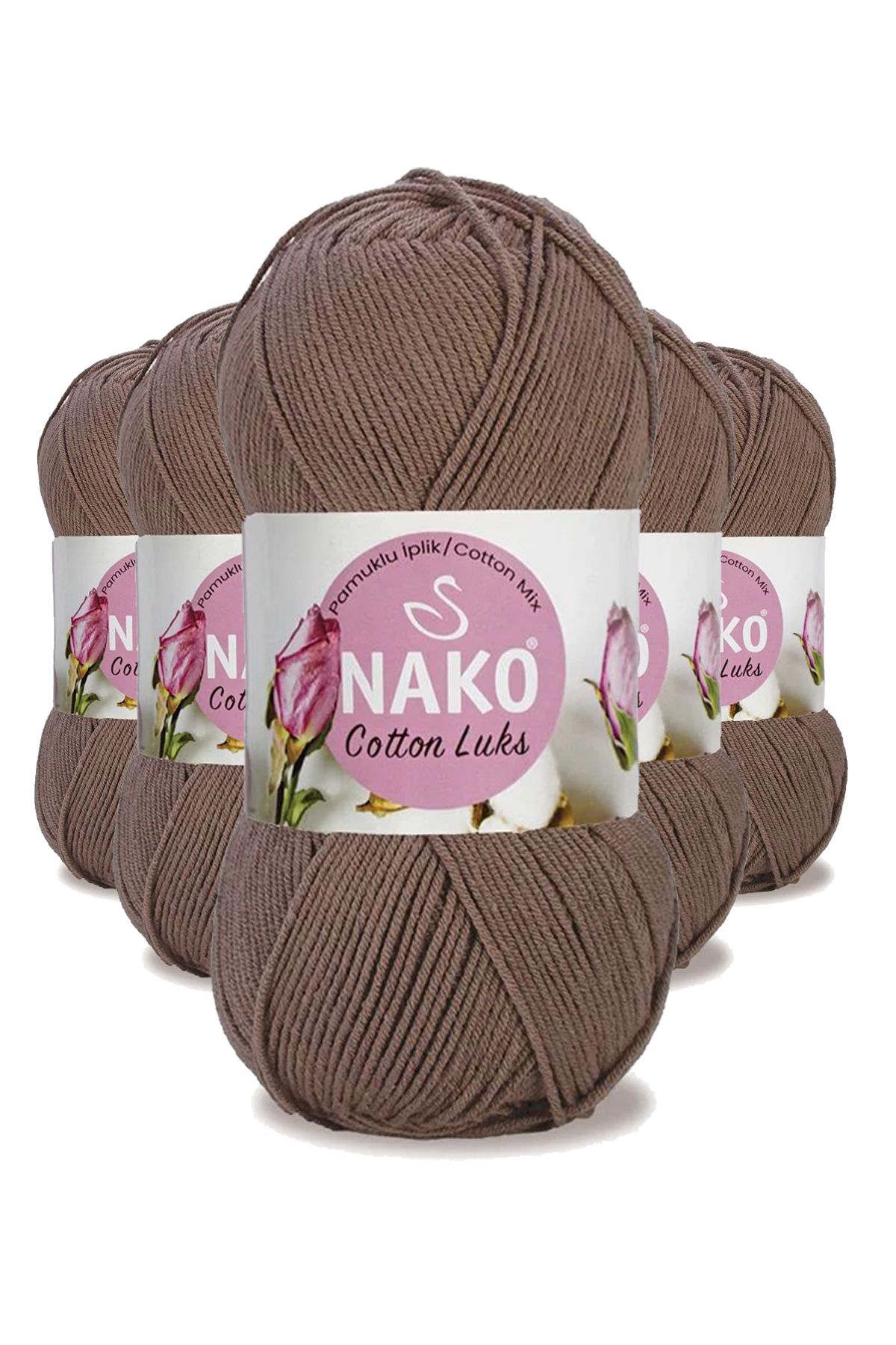 Nako 5 Adet Cotton Lüks Yelek Tunik Kazak Bluz Hırka İpi Yünü Toprak 97583