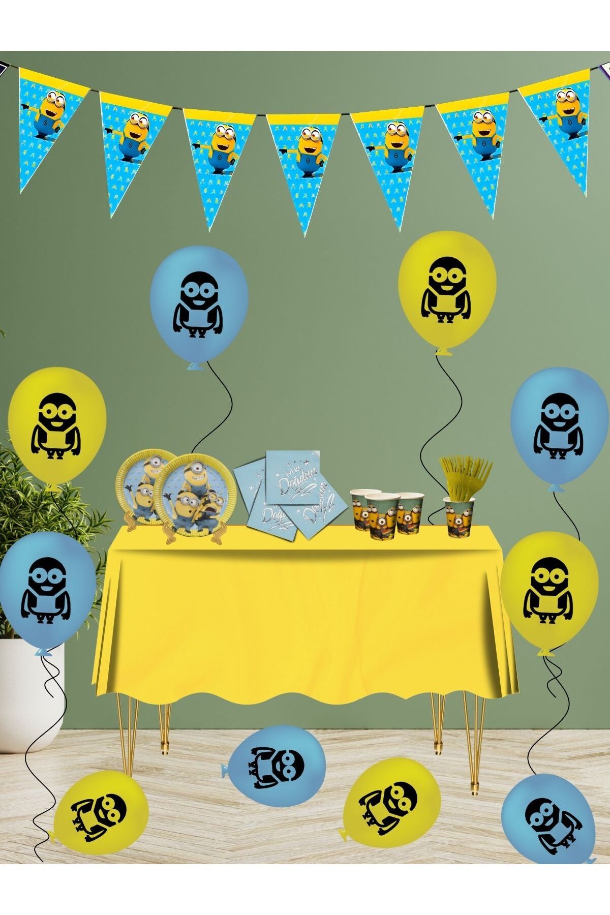 Minions 40 Kişilik Doğum Günü Parti Malzemeleri Süsleri Seti EKOST