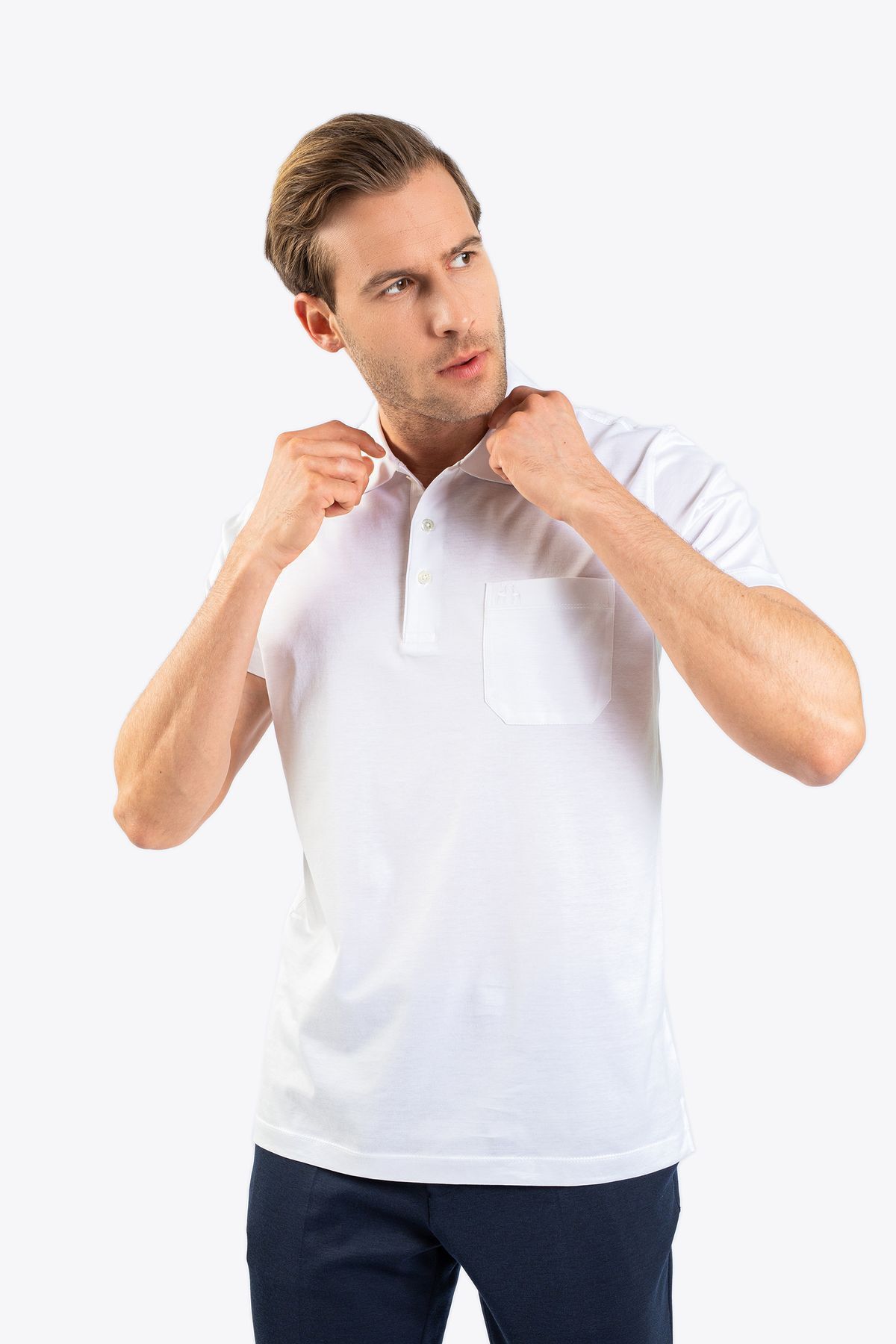 Karaca Erkek Regular Fıt Polo Yaka Tişört-Beyaz