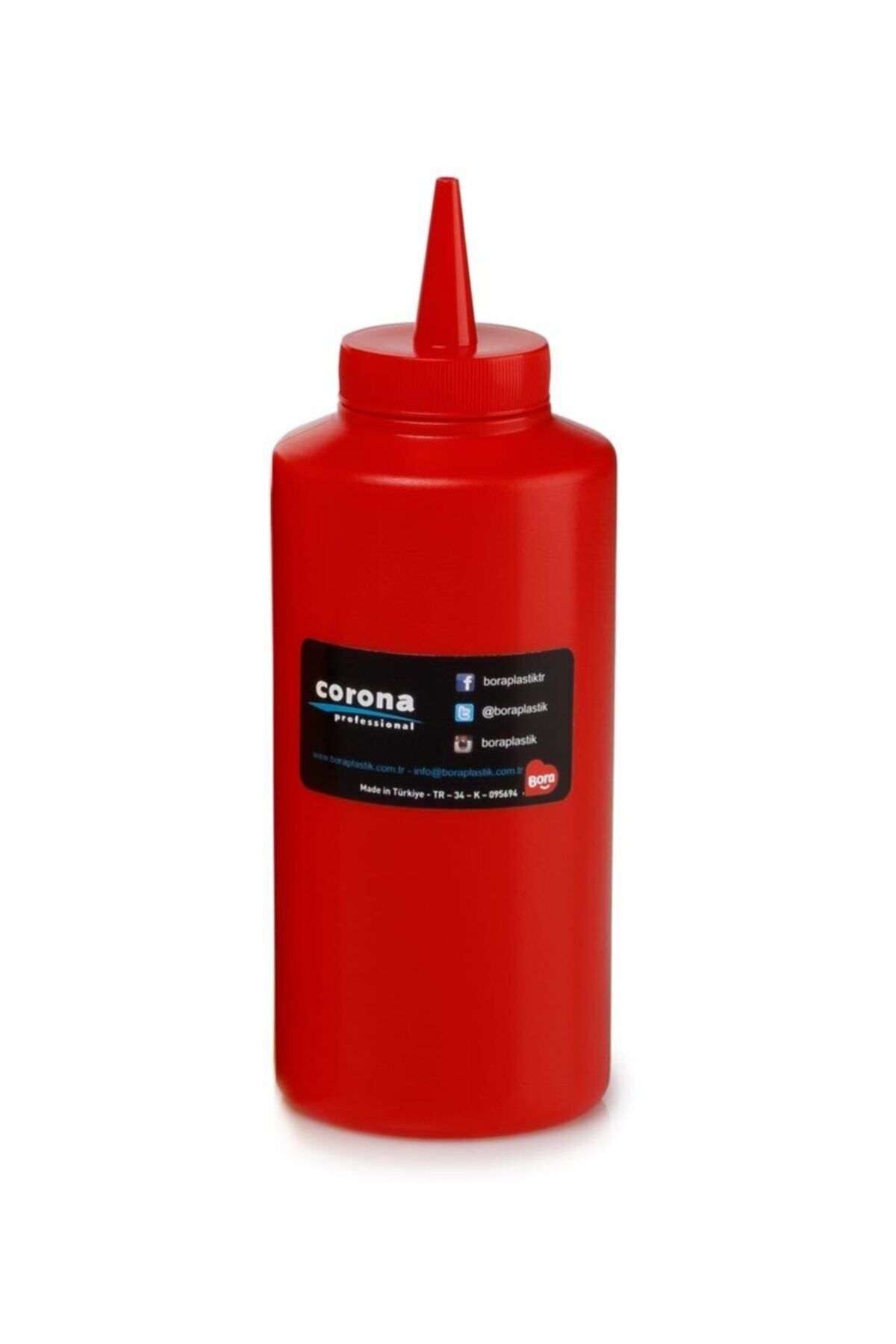 Bora Plastik Ketçap Mayonez Şişe Kapaklı 420 ml Sos Şişesi Kırmızı Bo2103