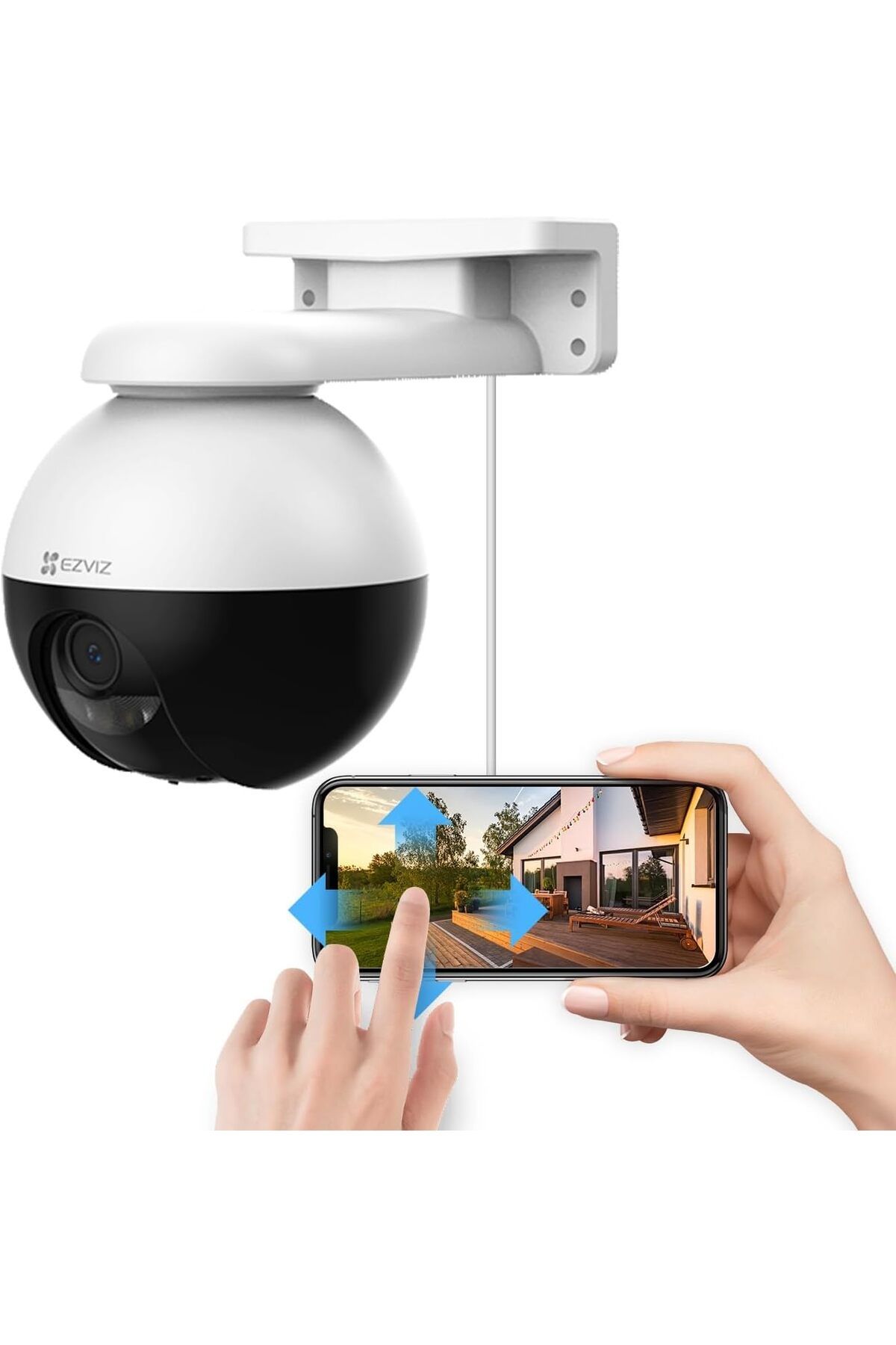 EZVIZ 2K Dış Mekan Otomatik Takip Kamerası: 360° Görünüm, Yapay Zeka Algılama, Renkli Gece Görüşü