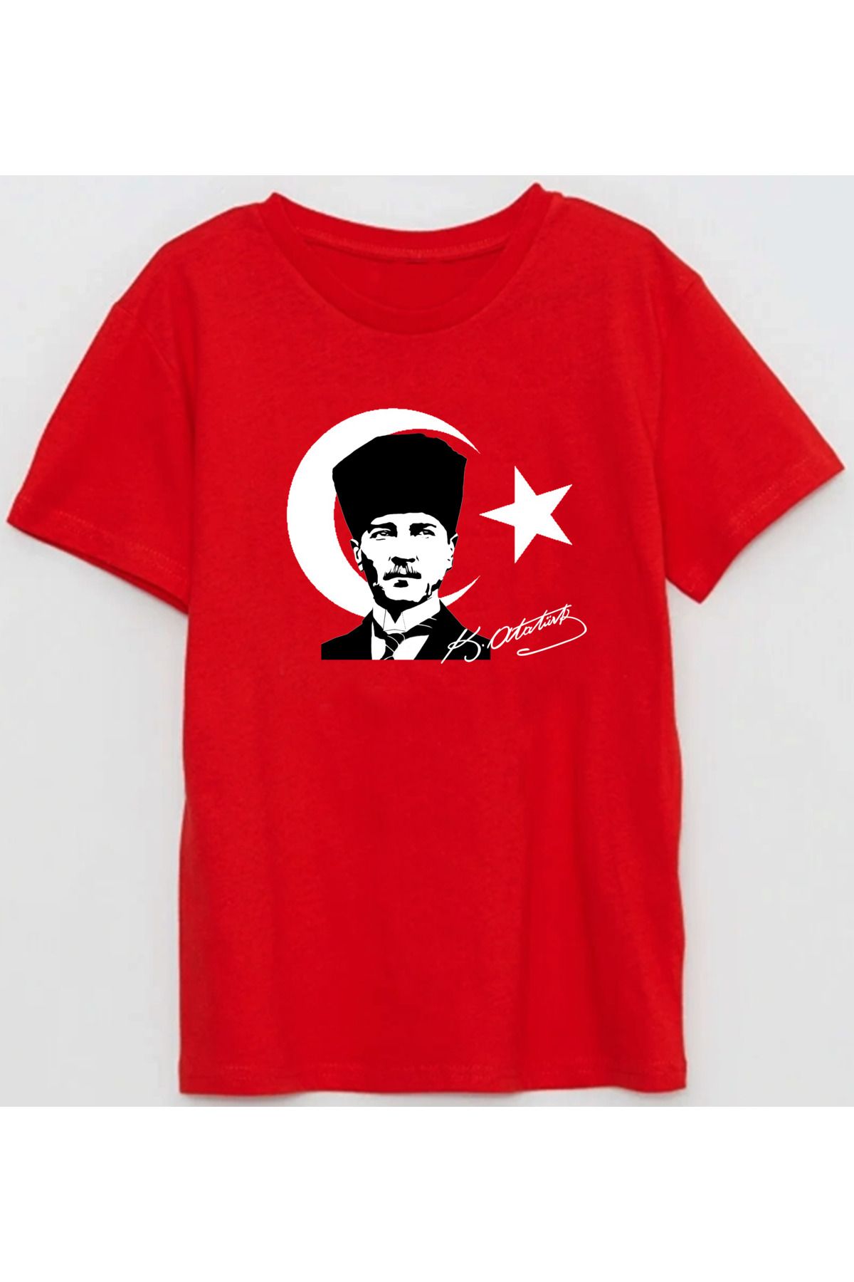 Efendioğlu Design Atatürk ve bayrak baskılı imzalı pamuklu yumuşak  T-shirt