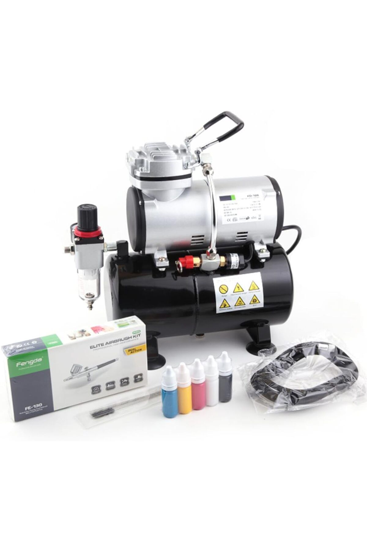 Fengda Profesyonel Airbrush Seti - Fengda FD-186K - Kompresör ve Tabanca - Başlangıç için Tam Set