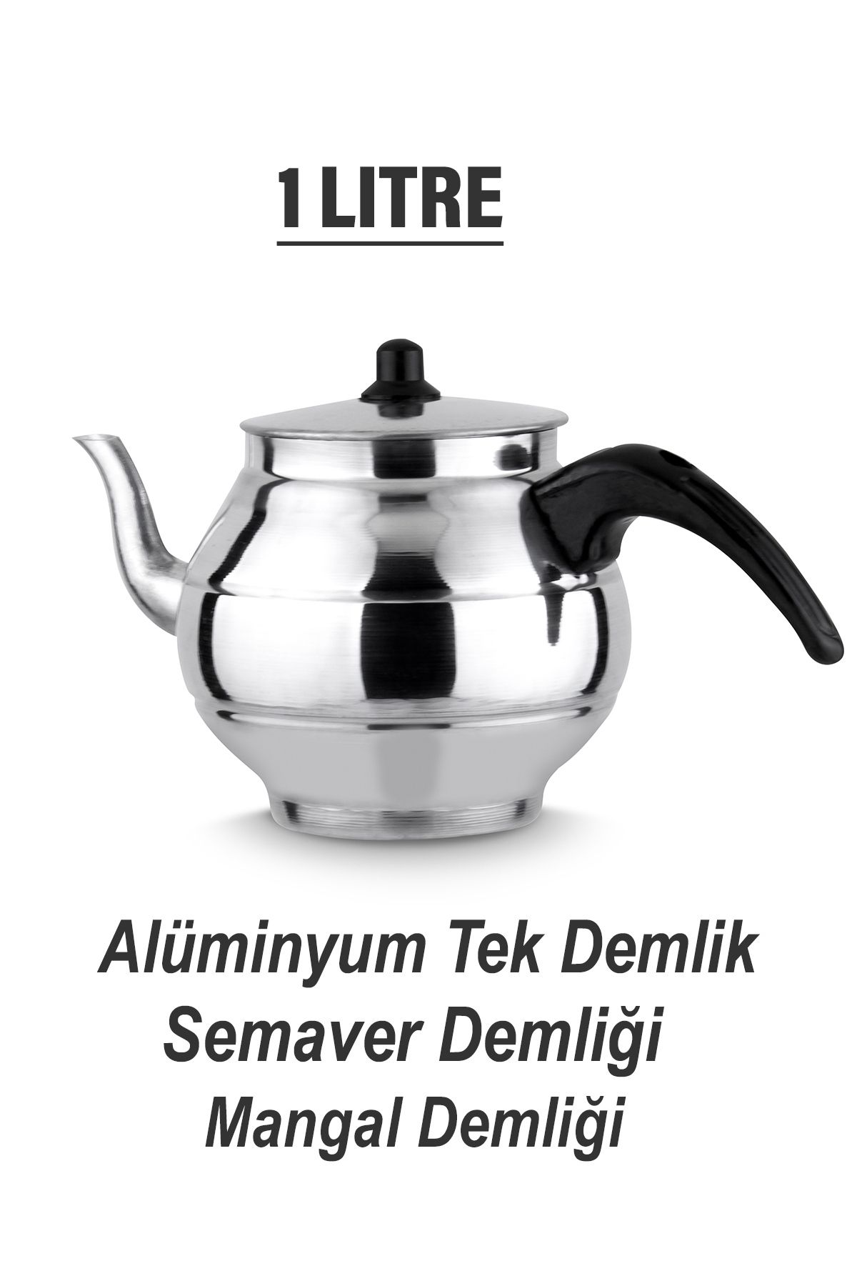 PİGET Alüminyum Tek Demlik 1 Litre, Çaydanlık ve Semaver Demliği 1 Litre, Mangal ve Kamp Demliği