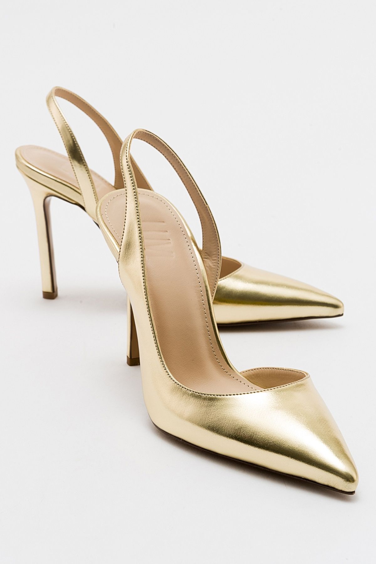 luvishoes TWİNE Metalik Altın Kadın Topuklu Ayakkabı