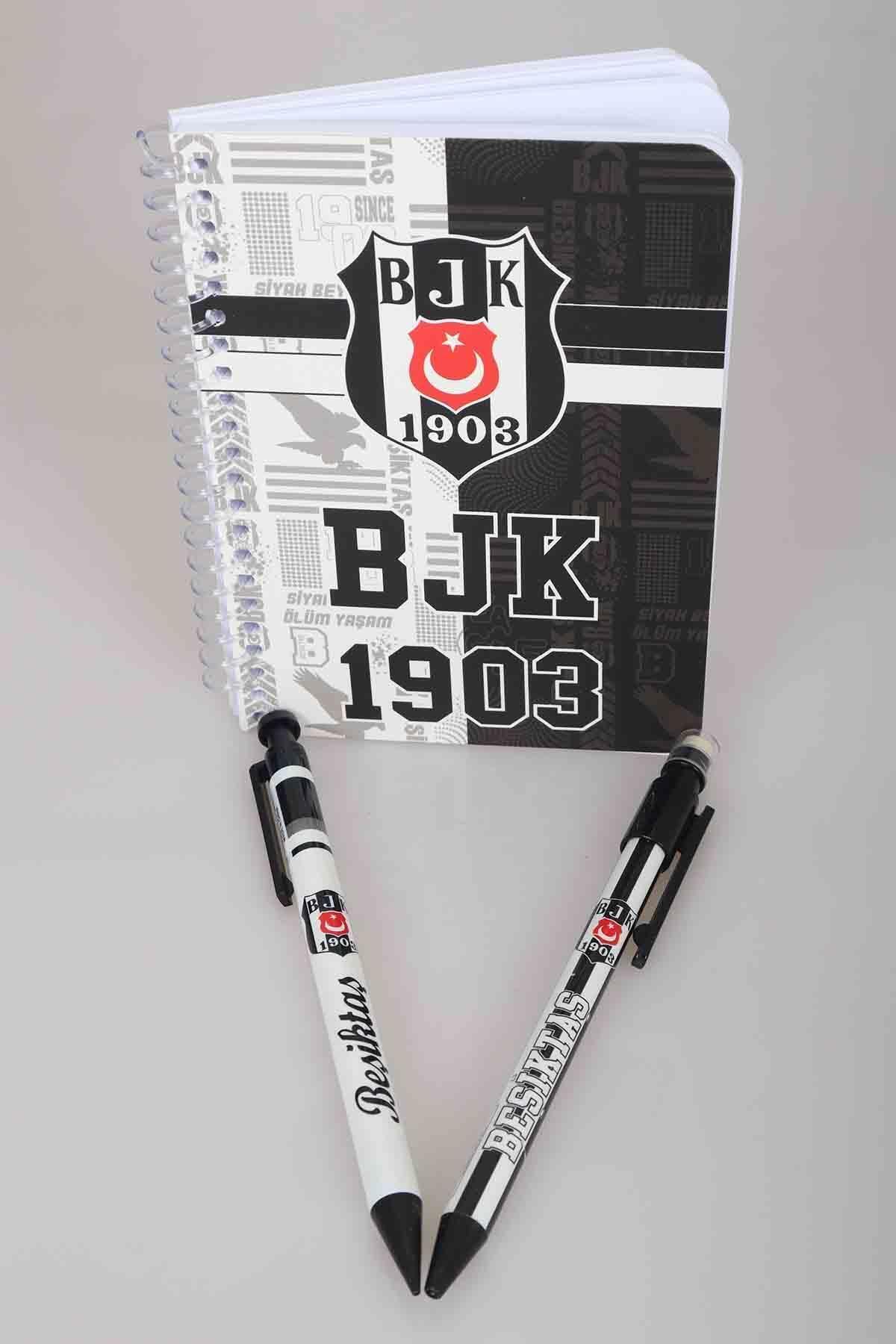 Beşiktaş LİSANSLI BEŞİKTAŞ SERT KAPAK BLOKNOT VE VERSATİL UÇLU KALEM 0.7 MM 2'LİSİ