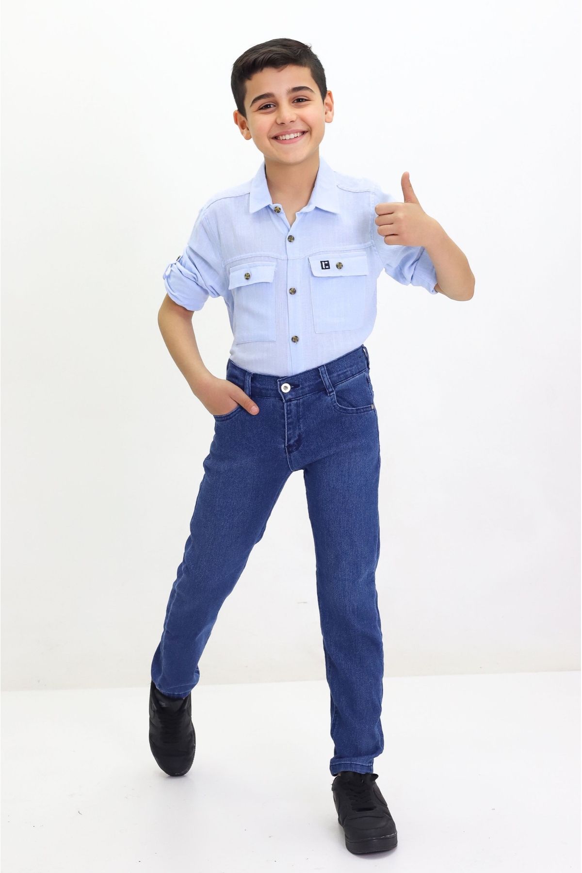 GZT TEKSTİL Erkek Çocuk Likralı Kot Jeans Pantolon Düz Model 6-12 Yaş