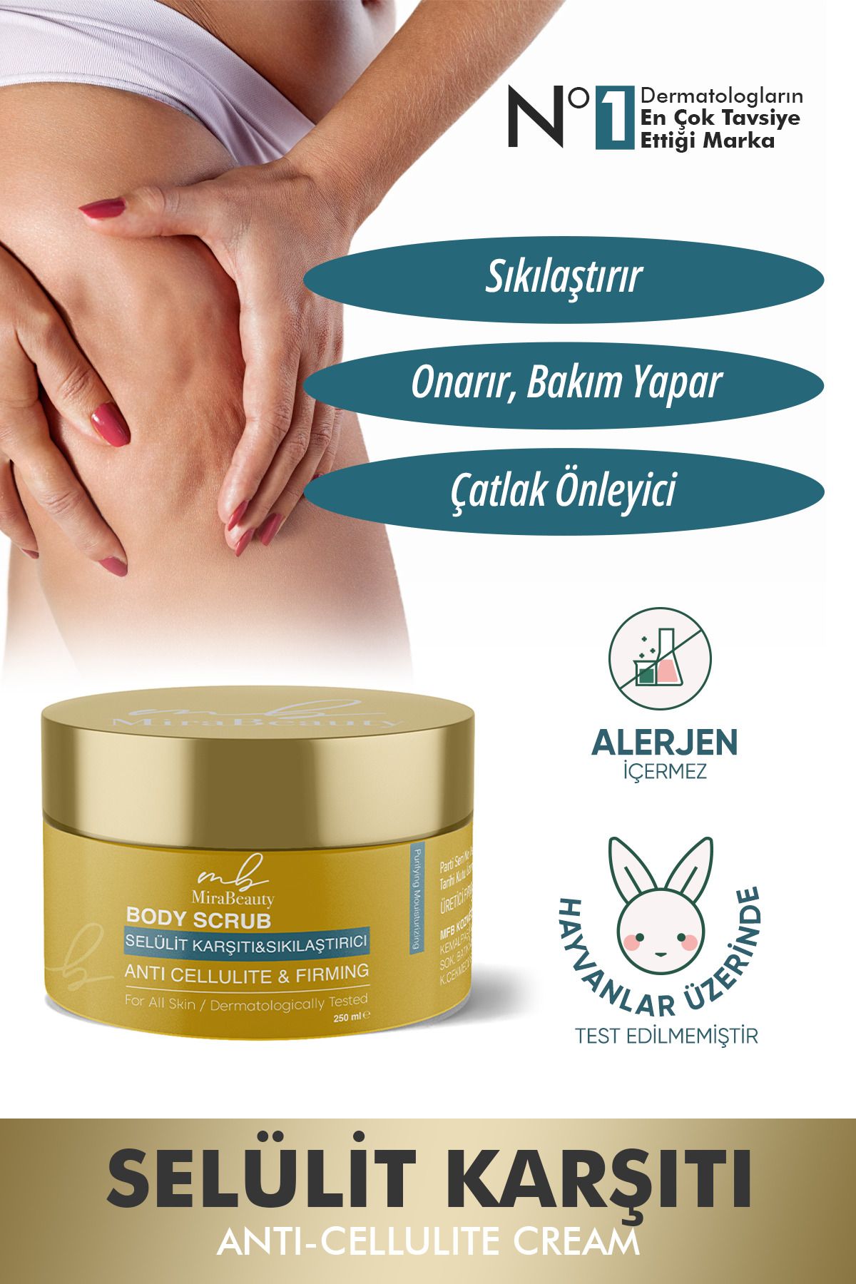 Mira Beauty Vücut Peelingi Besleyici Arındırıcı Nemlendirici Body Scrub Selülit Karşıtı Ve Sıkılaştırıcı